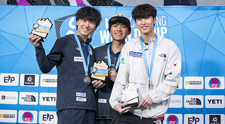 安楽宙斗が後半に追い上げて開幕3連勝　天笠颯太が2位　杉本怜は競技生活に幕【ボルダーW杯2025 第3戦ソルトレイクシティ大会】