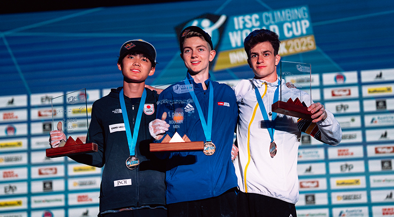 安楽宙斗が最終戦で銀　今季は全戦でメダル獲得【ボルダーW杯2025 第6戦インスブルック大会】