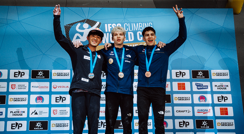 安楽宙斗が開幕4連勝を逃すも2位【ボルダーW杯2025 第4戦プラハ大会】