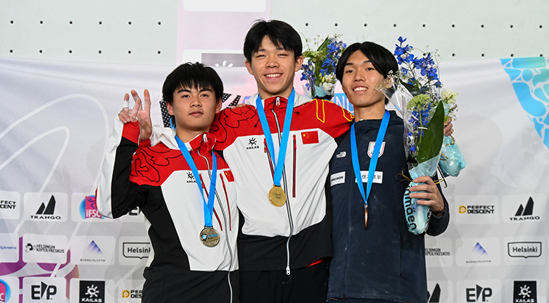 齋藤蒼太がU-17のスピードで3位【クライミングユース世界選手権2025】